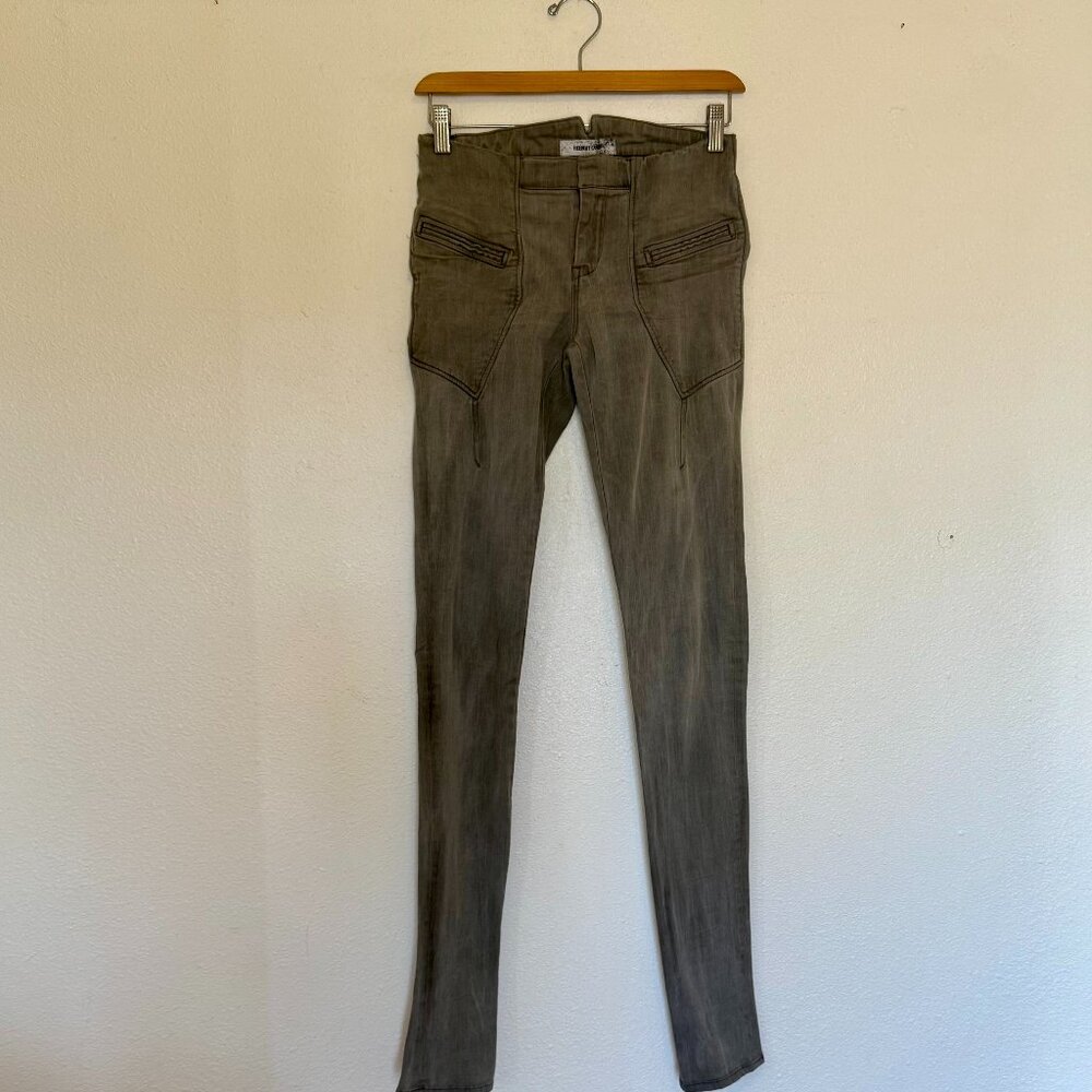Helmut Lang Skinny Gray Moto Demin Size 25
